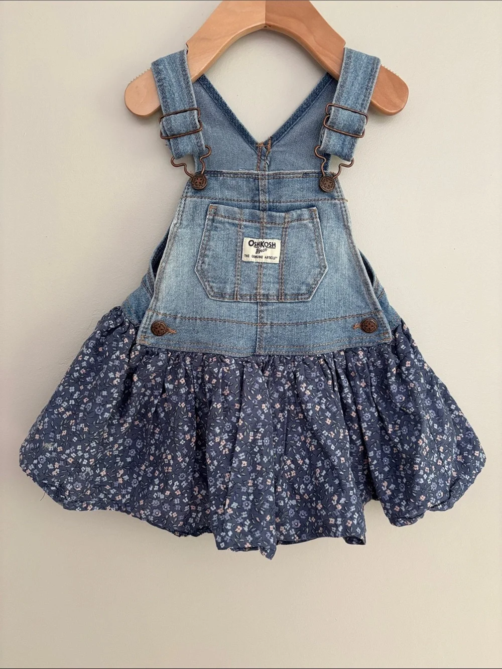 OshKosh B’gosh Denim Floral Overall Dress